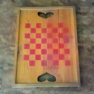 Rustic, vintage, handmade checker board hand painted, parcheesi board fl…